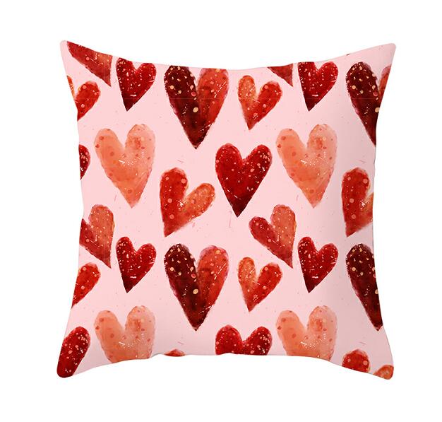 Black White Heart Cushion Cover Arrow I Love You Letters Happy Valentine Pillow Covers Gifts for Couples Valentine's Decoration - American Smart