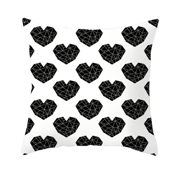 Black White Heart Cushion Cover Arrow I Love You Letters Happy Valentine Pillow Covers Gifts for Couples Valentine's Decoration - American Smart