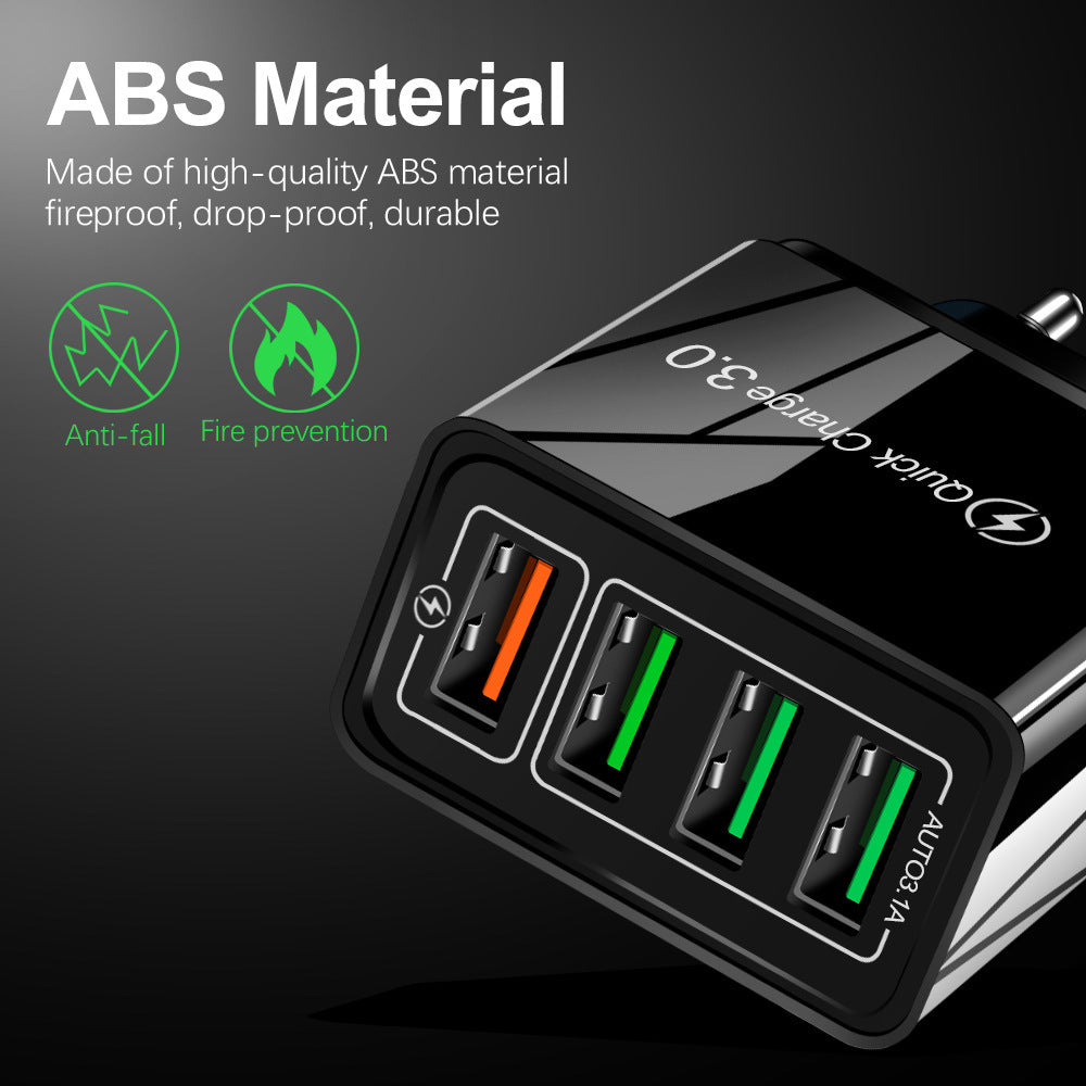 Eprolo 4-port USB mobile phone charger with multiple charging ports and compact design for versatile device charging.