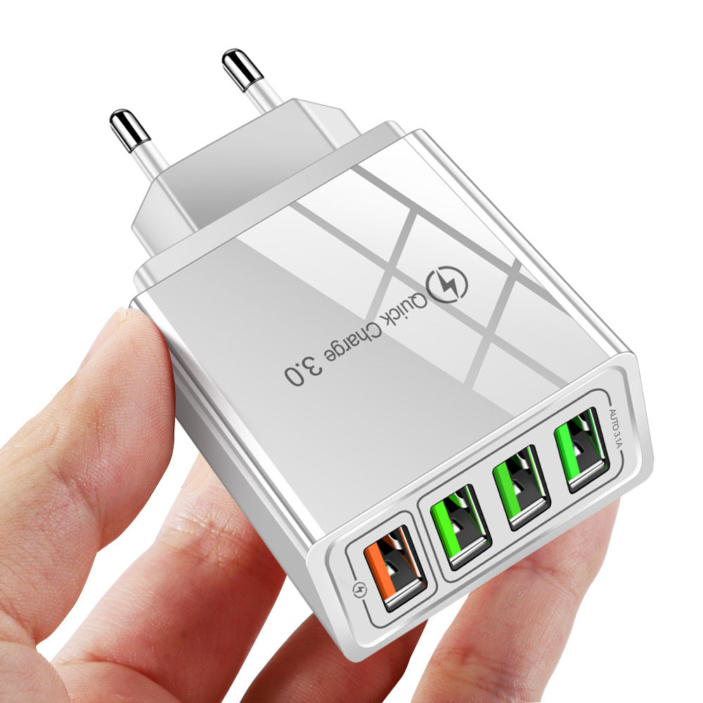 eprolo 4-port USB mobile phone charger with multi-port charging head, compact design for multiple device charging