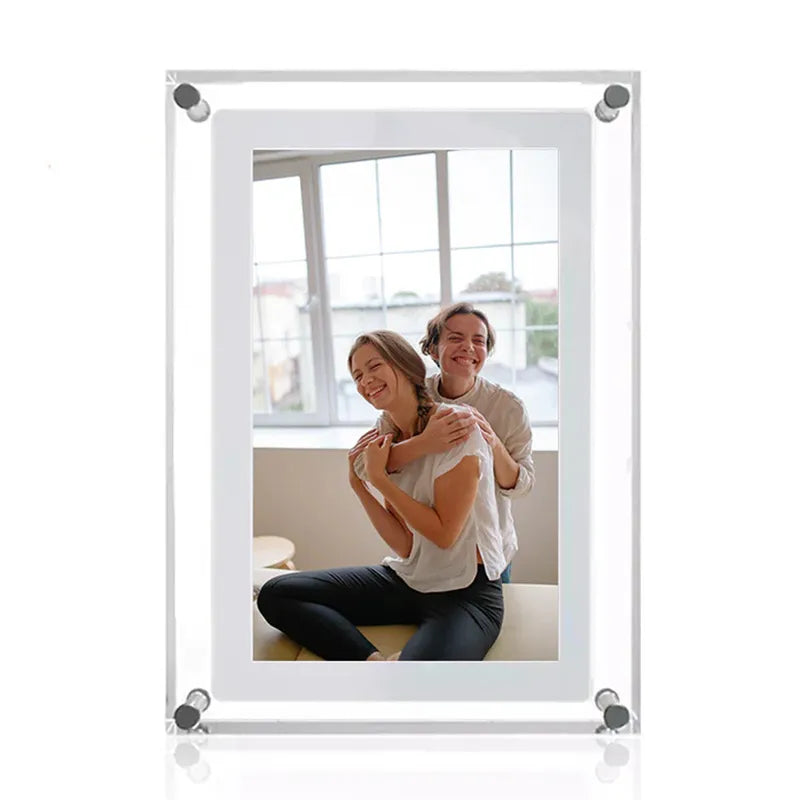 Acrylic Digital Photo Frame 5/7 Inch 1000mAh Vertical Display IPS Screen 2G Memory Battery Porta Retrato Digital - American Smart