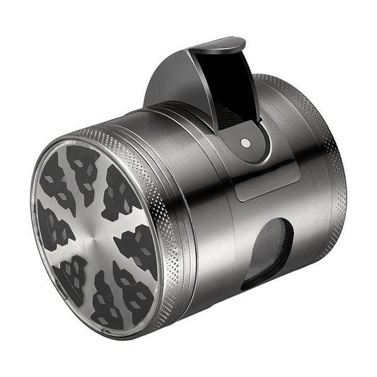 Eprolo four-layer herb grinder with 60mm zinc alloy body and open window for easy herb grinding and visibility.