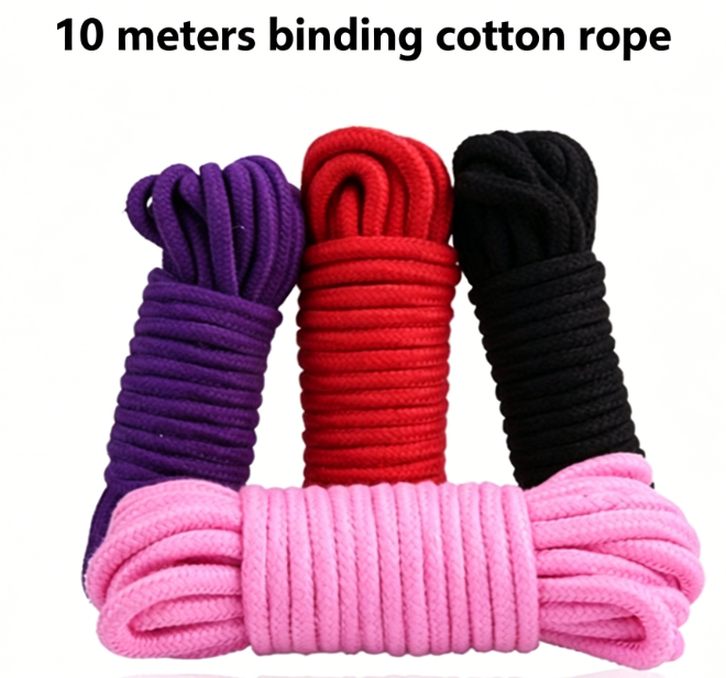 Eprolo erotic bondage rope for couples, 5m cotton rope for intimate play, shown coiled on a neutral background.
