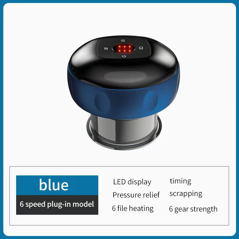 Eprolo electric cupping and scraping instrument with heating and suction for meridian massage therapy, shown with multiple attachment cups.