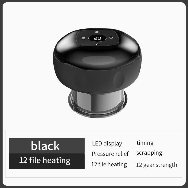 Eprolo electric vacuum cupping and scraping instrument with heating feature, used for meridian massage and muscle therapy.