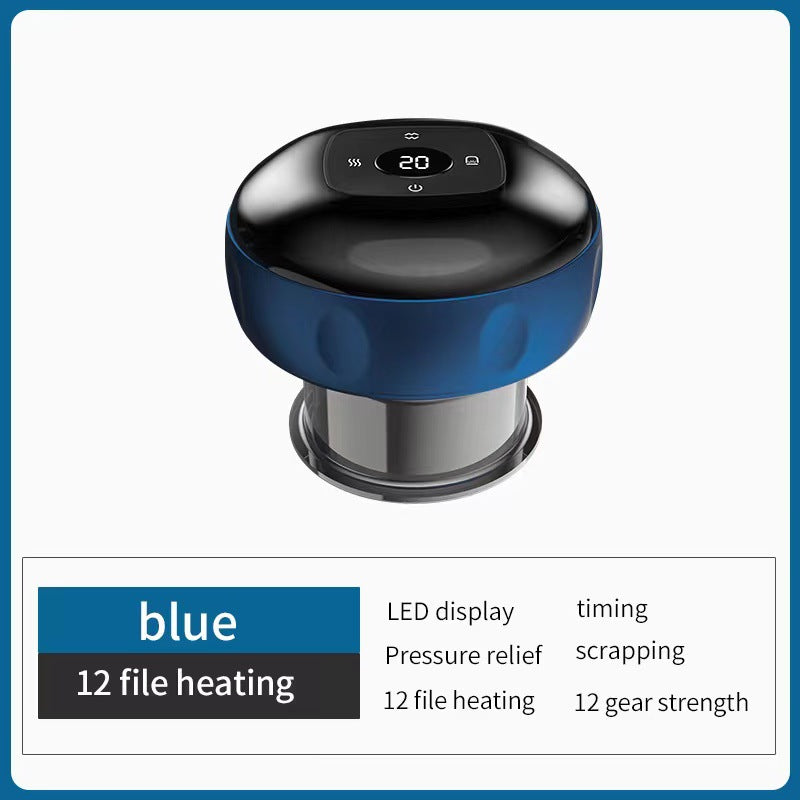 eprolo electric cupping and scraping instrument with heating, used for meridian massage and muscle therapy in a sleek handheld design.
