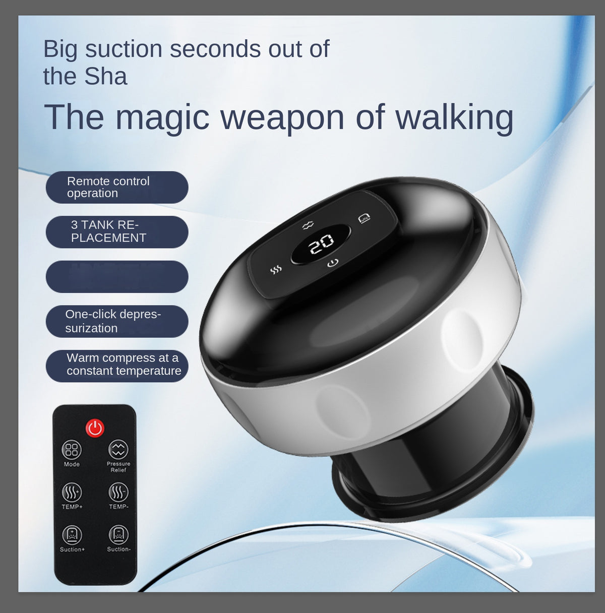 Electric Gua Sha device by eprolo for meridian detox, with breathable heating and full-body cupping therapy for home use