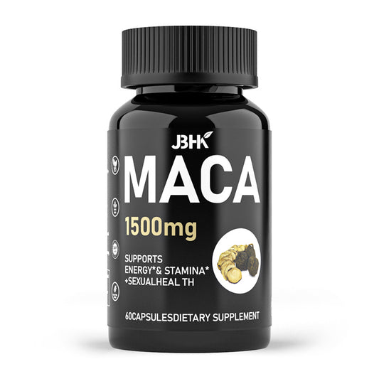 Eprolo Maca Capsule male dietary supplement bottle with capsules in a natural setting, promoting energy and vitality.