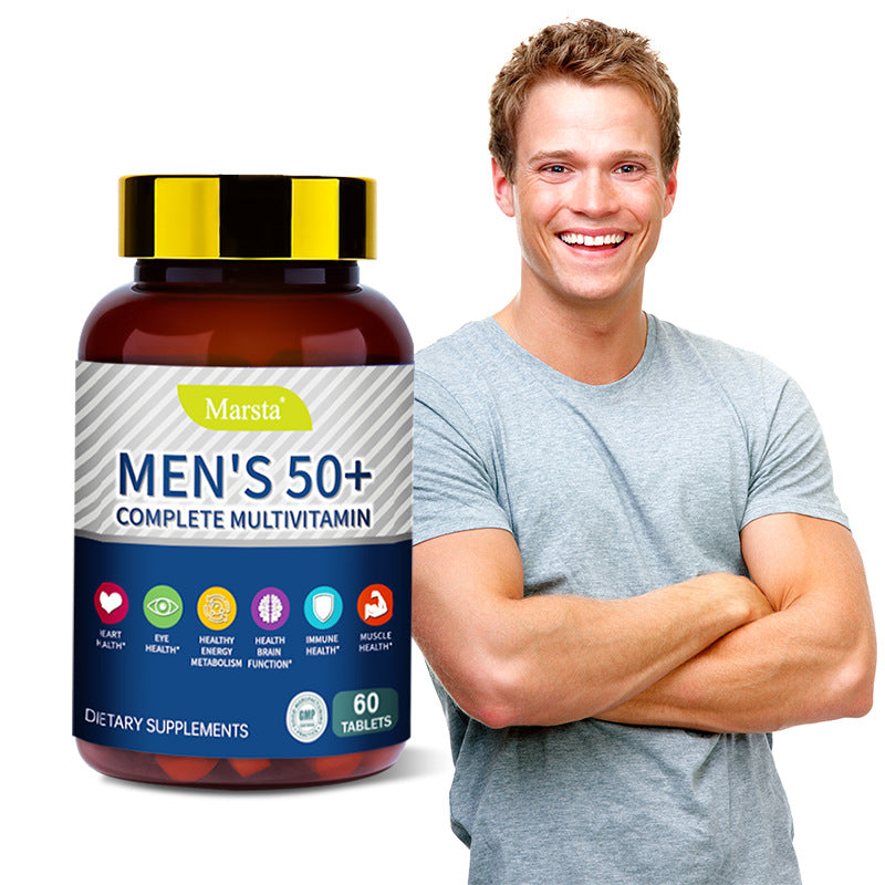 Eprolo men's multivitamin tablets for ages 50+, complete health supplement in blister pack.