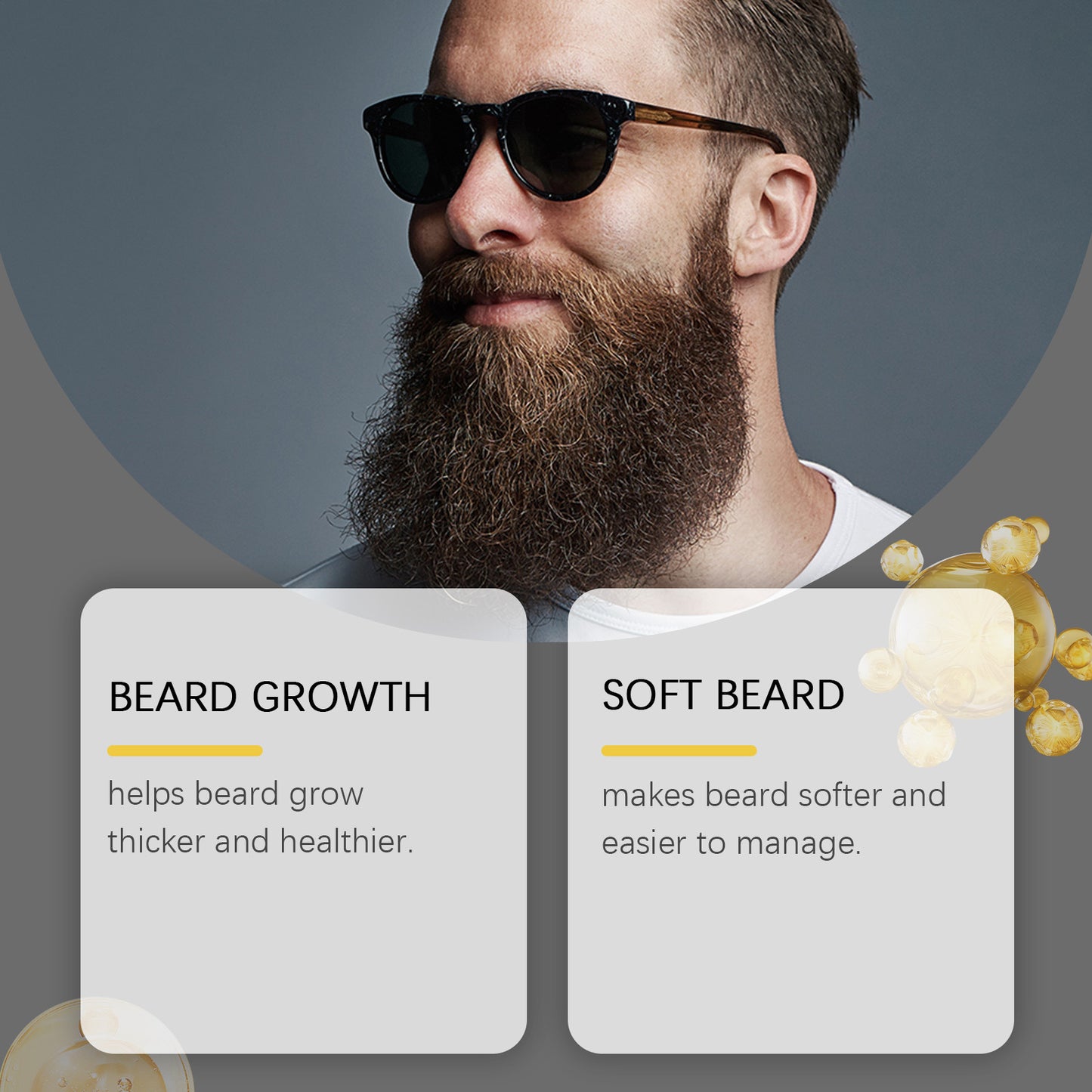 eprolo men's beard care oil bottle with dropper, moisturizing and softening beard essential oil for gentle cleansing
