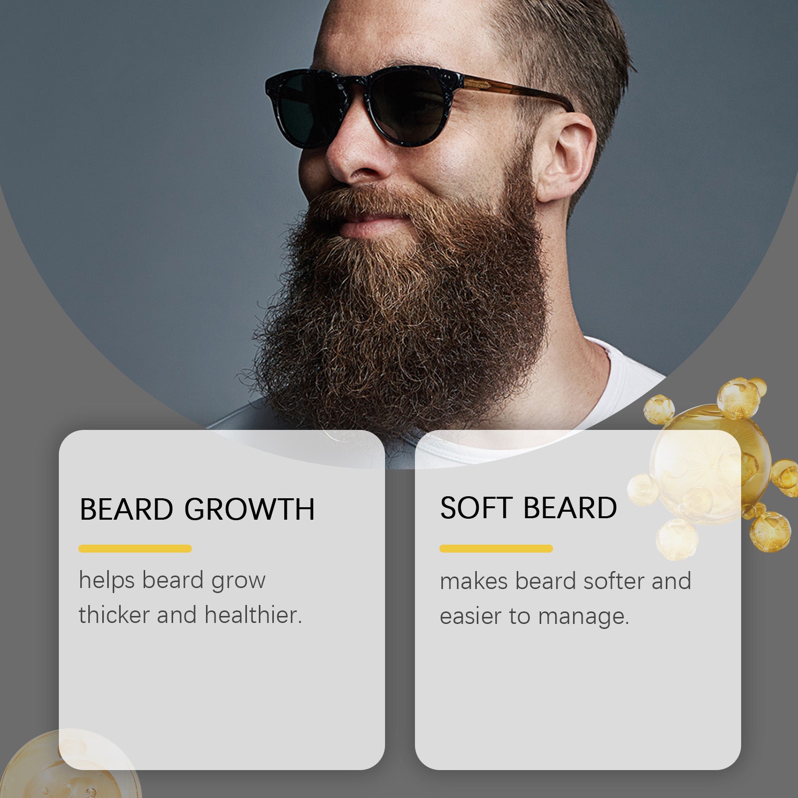 eprolo men's beard care oil bottle with dropper, moisturizing and softening beard essential oil for gentle cleansing