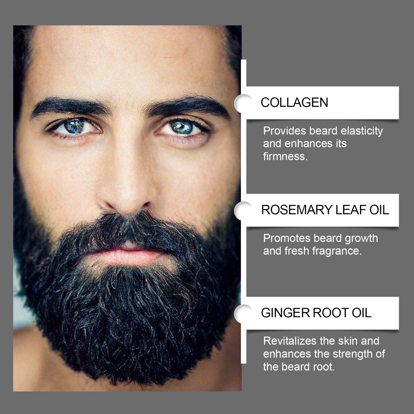 Eprolo men's beard care oil bottle with dropper, featuring a softening and moisturizing beard essential oil.