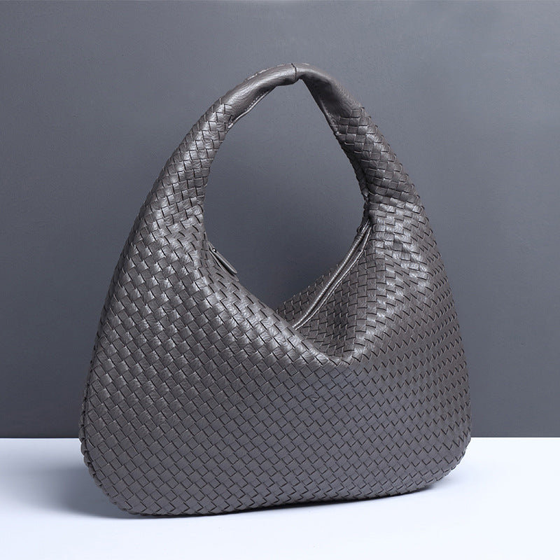 Eprolo crescent-shaped woven women's dumpling bag with a single shoulder strap, stylish hand-held design, and unique armpit shape