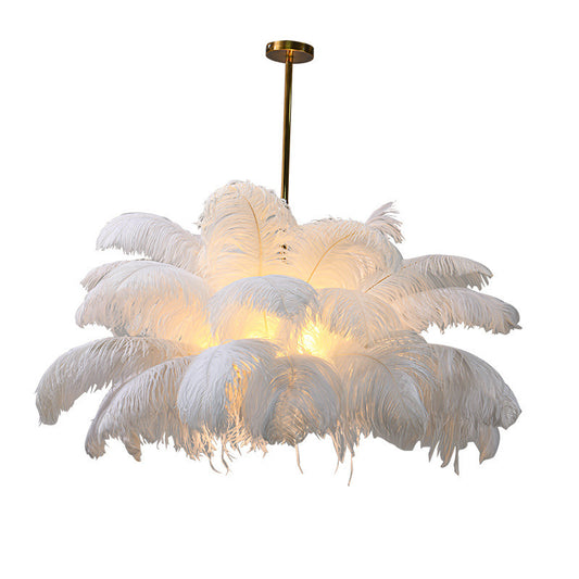 Modern feather pendant lamp by eprolo, living room hall main light, simple and elegant bedroom ceiling fixture with feather design.