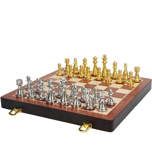 International chess set with folding chessboard and chess pieces, including children's and Western chess pieces by eprolo.