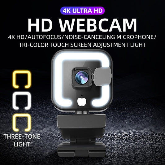 Eprolo 4K beauty autofocus webcam with 1080p HD video, USB live streaming camera, ideal for high-definition computer video calls