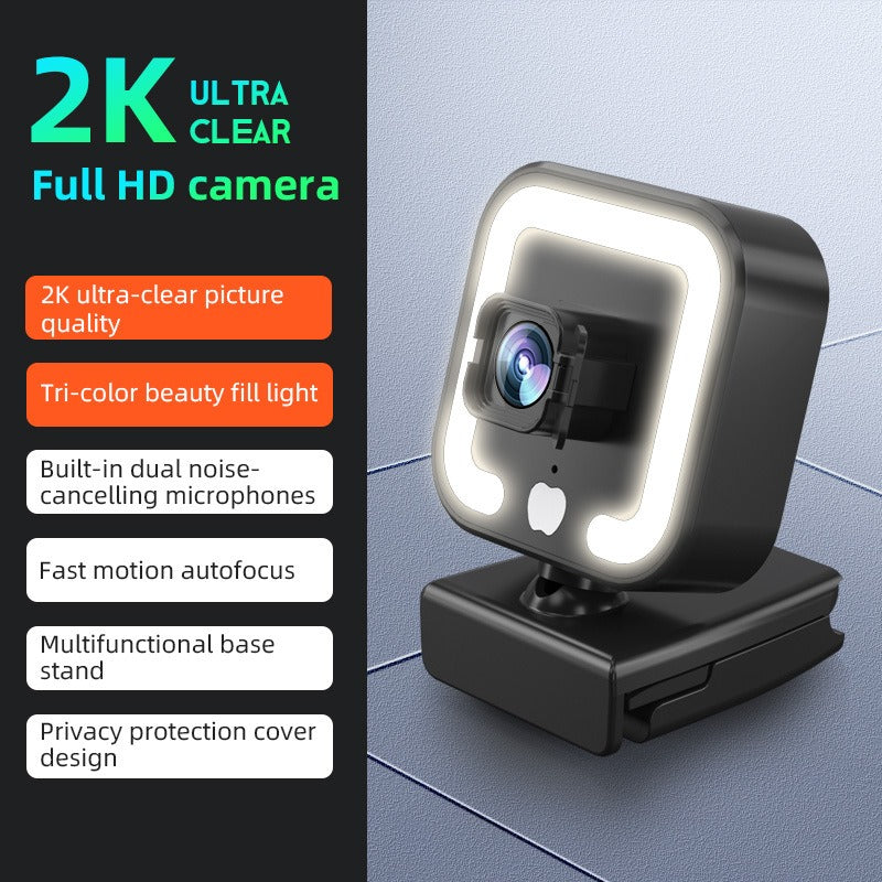 Eprolo 4K beauty autofocus webcam with 1080p HD resolution, USB live streaming camera, ideal for high-definition video calls.