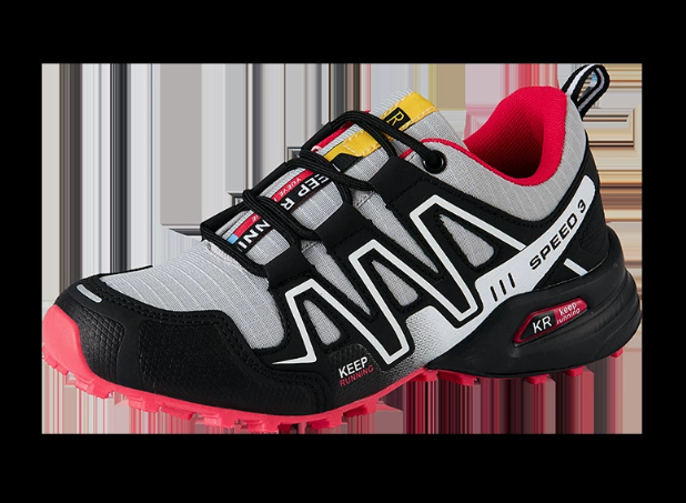 Eprolo outdoor men's hiking shoes and women's trail running shoes with breathable design and sturdy soles for walking and hiking.