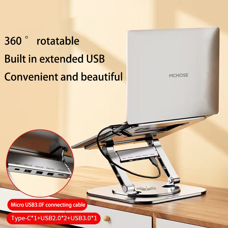 eprolo MCHOSE LS928 3rd Gen aluminum laptop stand with adjustable height and foldable design for portable use.
