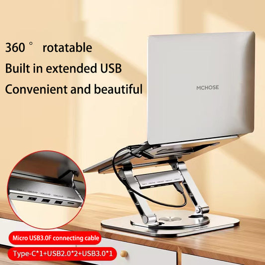 eprolo MCHOSE LS928 3rd Gen aluminum laptop stand with adjustable height and foldable design for portable use.