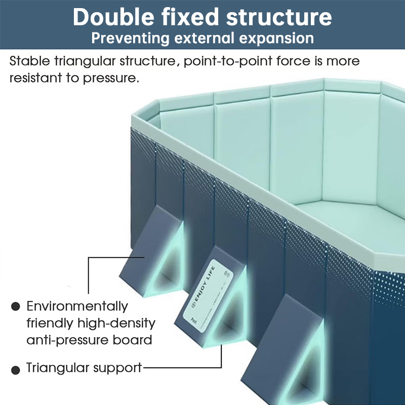 Large foldable rectangular eprolo family swimming pool, non-inflatable above ground outdoor pool with easy setup for adults and kids