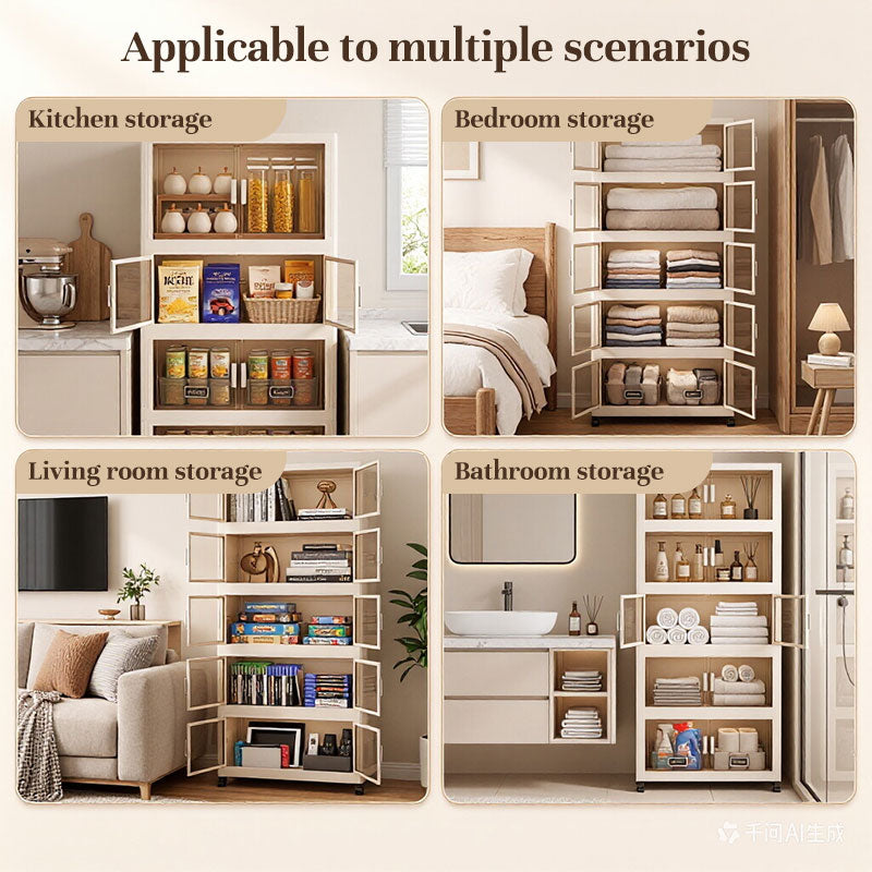 Eprolo folding storage cabinet with wheels, 3-tier stackable wardrobe closet organizer, featuring fabric drawers and metal frame