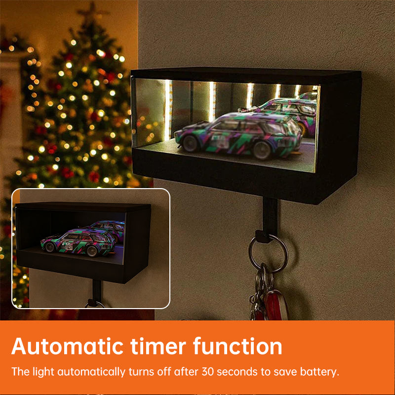 3D printed wall-mounted car key holder with garage hook by eprolo, featuring a fun infinite design and organized car key storage rack