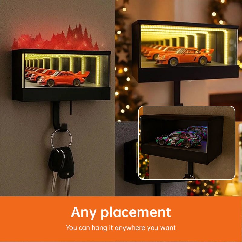 3D printed wall-mounted car key holder with garage hook by eprolo, featuring fun infinite garage keychain and car key storage rack