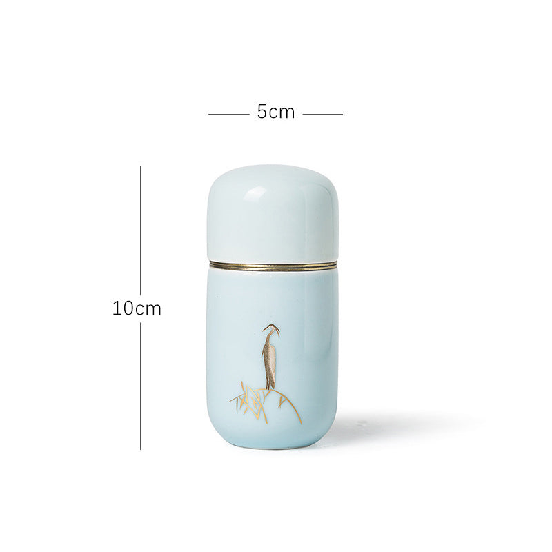 Ceramic Tea Jar Japanese Travel Mini Tea Storage Box Vintage Jar Green Tea Storage Containers - American Smart