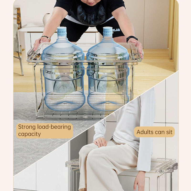 Large transparent plastic storage box by eprolo for organizing clothes, quilts, toys, and snacks in wardrobe and home storage.