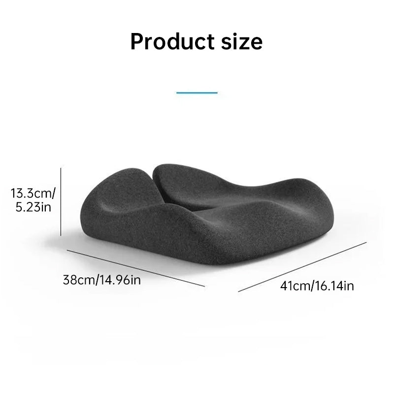 Eprolo memory foam coccyx cushion with non-slip bottom, designed for tailbone, sciatica, and back pain relief on office or car seats.