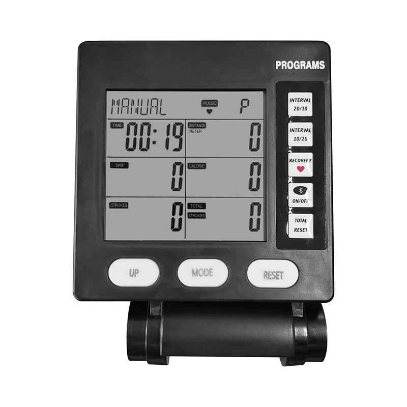 Eprolo multifunctional rowing machine counter showing digital display, suitable for office and hotel workouts, durable and easy to install.