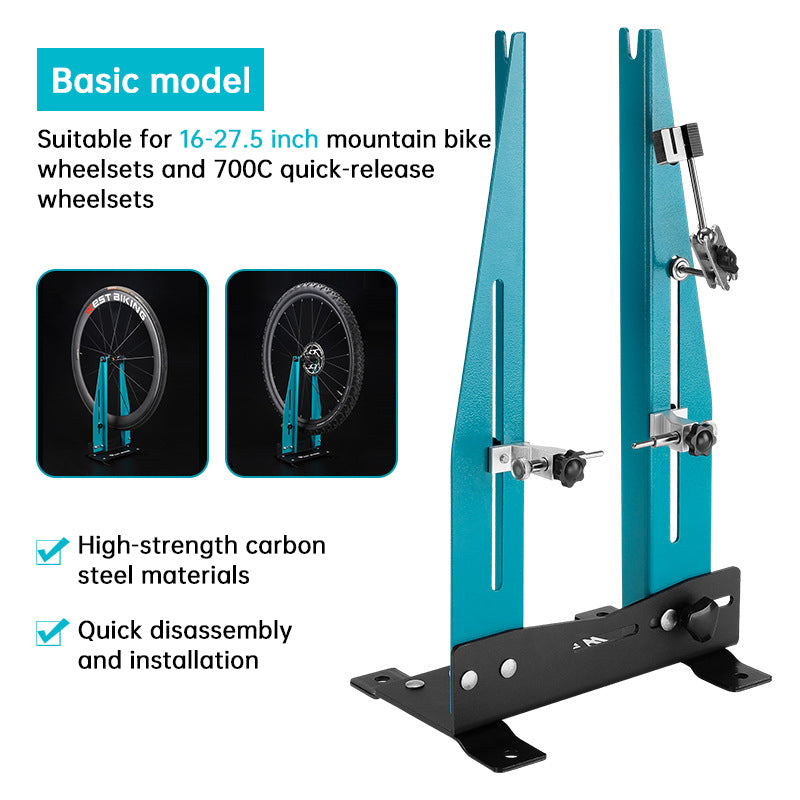 eprolo professional bike wheel stand holding a bicycle wheel for tire repair and maintenance, cycling accessory.