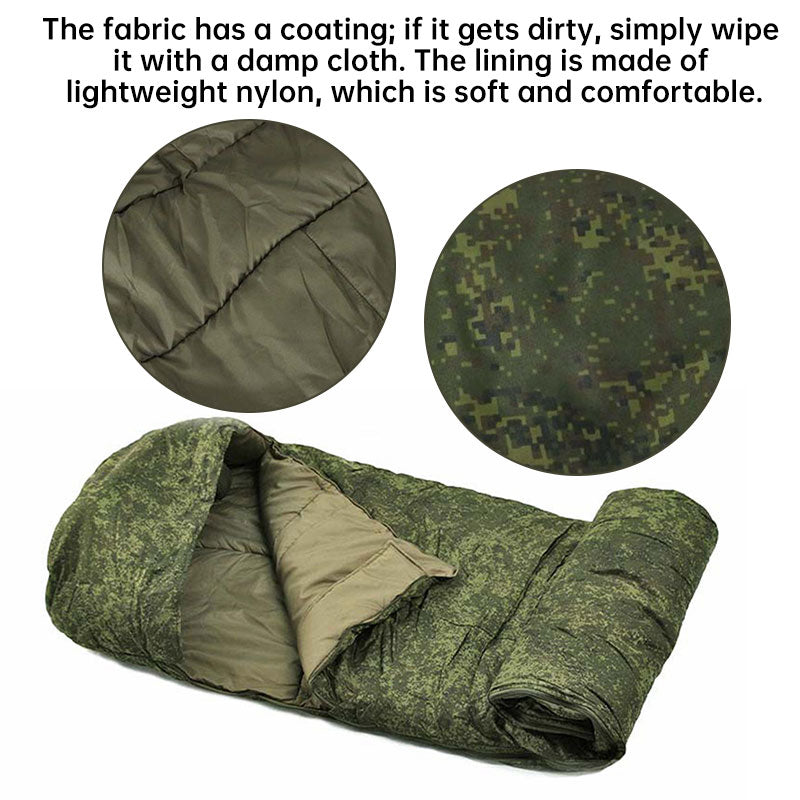 Eprolo Russian military-issued 2021 outdoor cold-proof sleeping bag with insulated exterior and adjustable drawstrings for cold weather camping.