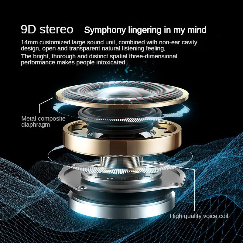 Wireless TWS Bluetooth earphones by eprolo, in-ear sports earphones with touch control, stereo sound, and sleek plated design.