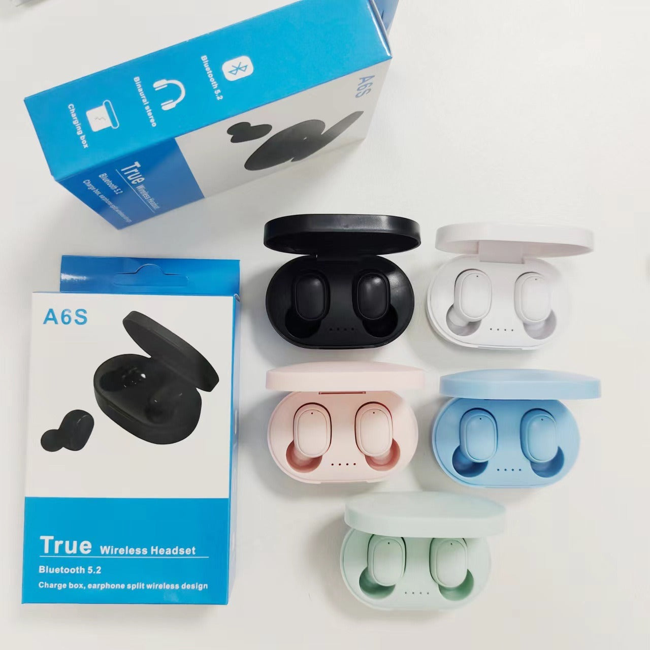 A6S Bluetooth Headset Macaron Bluetooth 5.2 Wireless TWS Earbuds Sports Mini New Headphones - American Smart