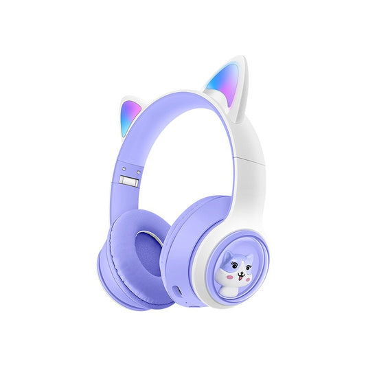 Eprolo AKZ-07 luminous cat ears Bluetooth headset with cat-ear shaped design, wired subwoofer, and gaming audio features.