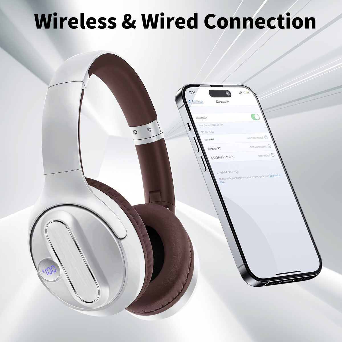 eprolo AKZ-13b American retro wireless Bluetooth headset with battery display and long-lasting battery life, shown in the image.