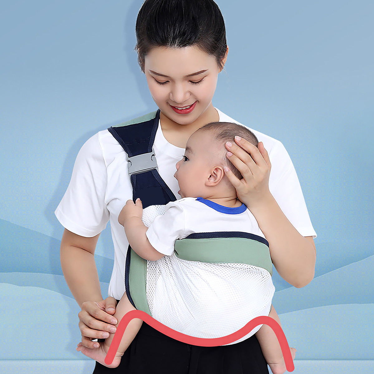 Baby carrier, multi-functional front carrier and cross-body style, breathable for all seasons - American Smart