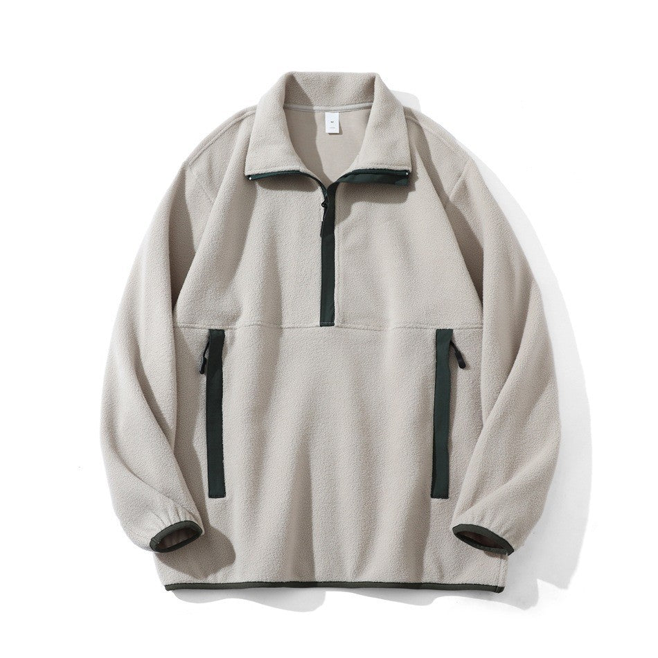 Unisex eprolo fleece crewneck sweatshirt with a soft fleece jacket design, shown in a cozy, casual style.