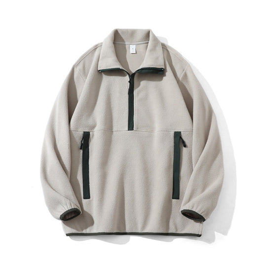Unisex eprolo fleece crewneck sweatshirt with a soft fleece jacket design, shown in a cozy, casual style.