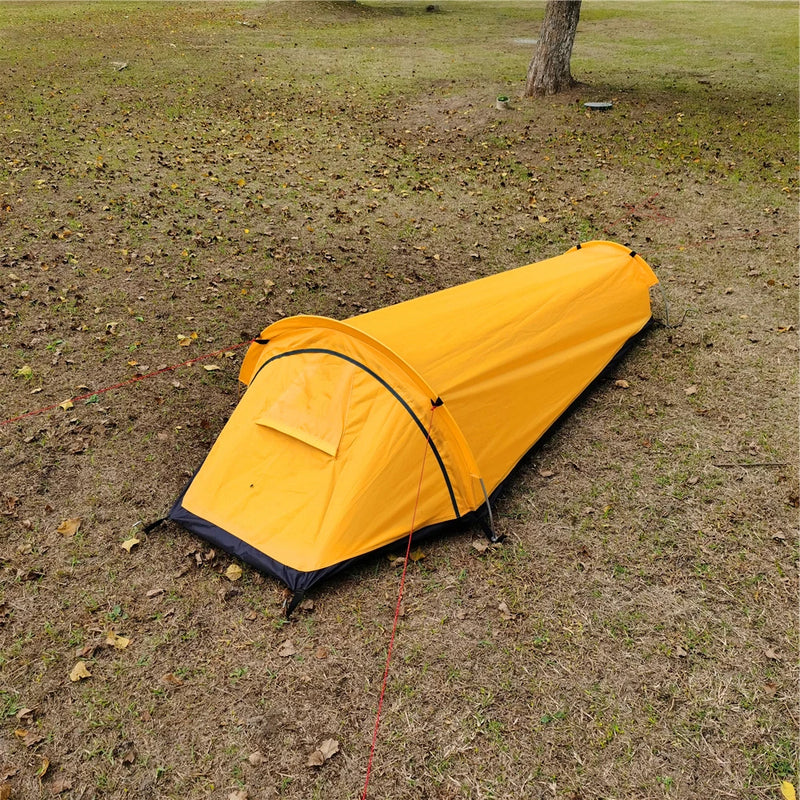 Eprolo ultralight single-person camping tent with waterproof fabric, compact design, and spacious interior for backpacking and outdoor adventures.