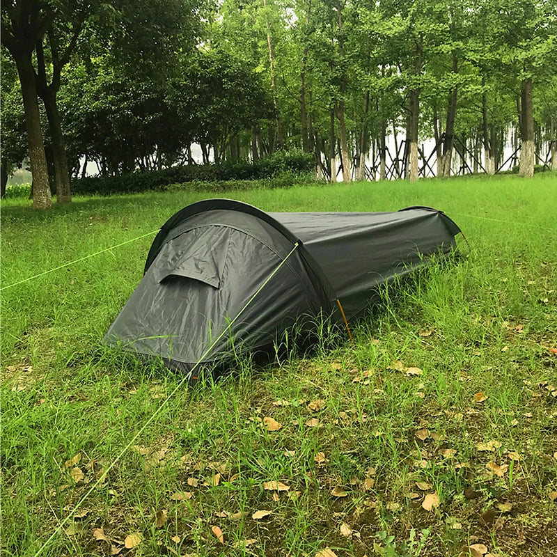Eprolo ultralight single person camping tent with waterproof fabric, compact design, and spacious interior for outdoor backpacking.