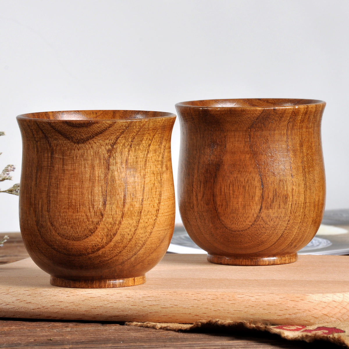 Natural simple sour date wooden tea cup for water or tea, handcrafted by eprolo, ideal for tea ceremony and traditional drinking.