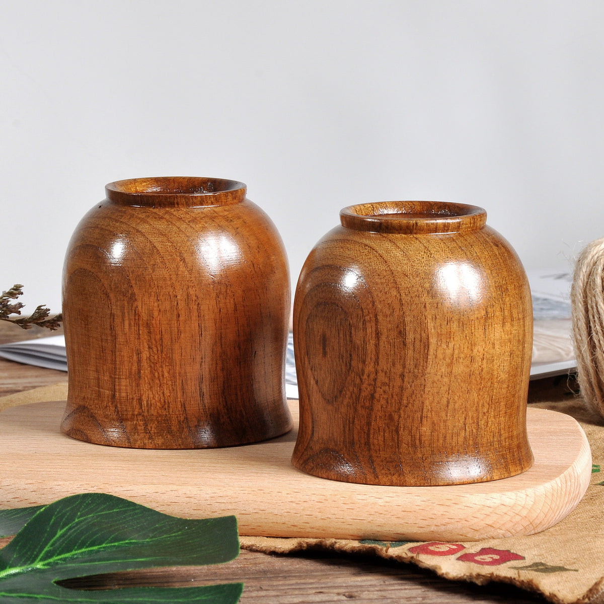Natural simple sour date wooden water cup for tea ceremonies by eprolo, featuring a smooth wooden surface and traditional design.