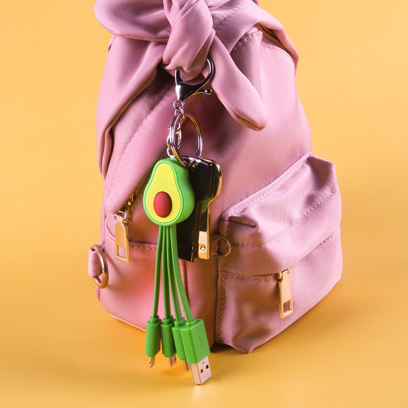 Cute avocado cartoon data cable by eprolo, featuring a girl design for fast charging and data transfer for smartphones