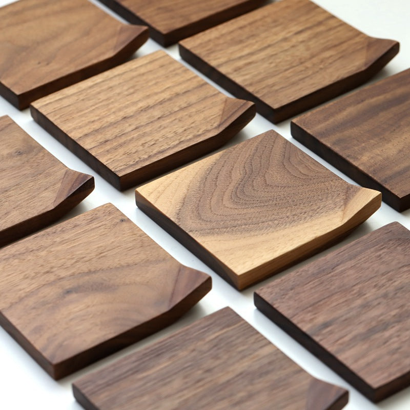 Black Walnut Corner Coaster Solid Wood Heat-Insulating Tea Set Cushion Creative Cup Holder Pot Bearing Accessories - American Smart