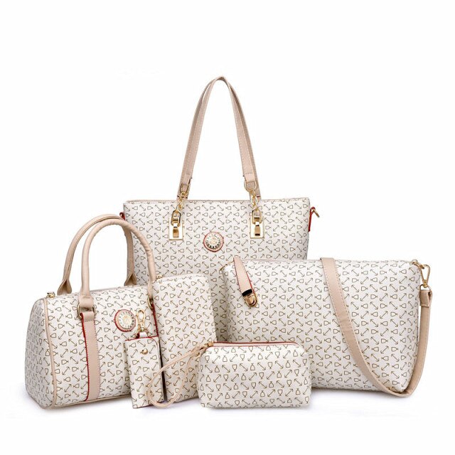 Eprolo women's handbag set includes shoulder bag, tote, clutch, and key holder in a stylish, coordinated design.