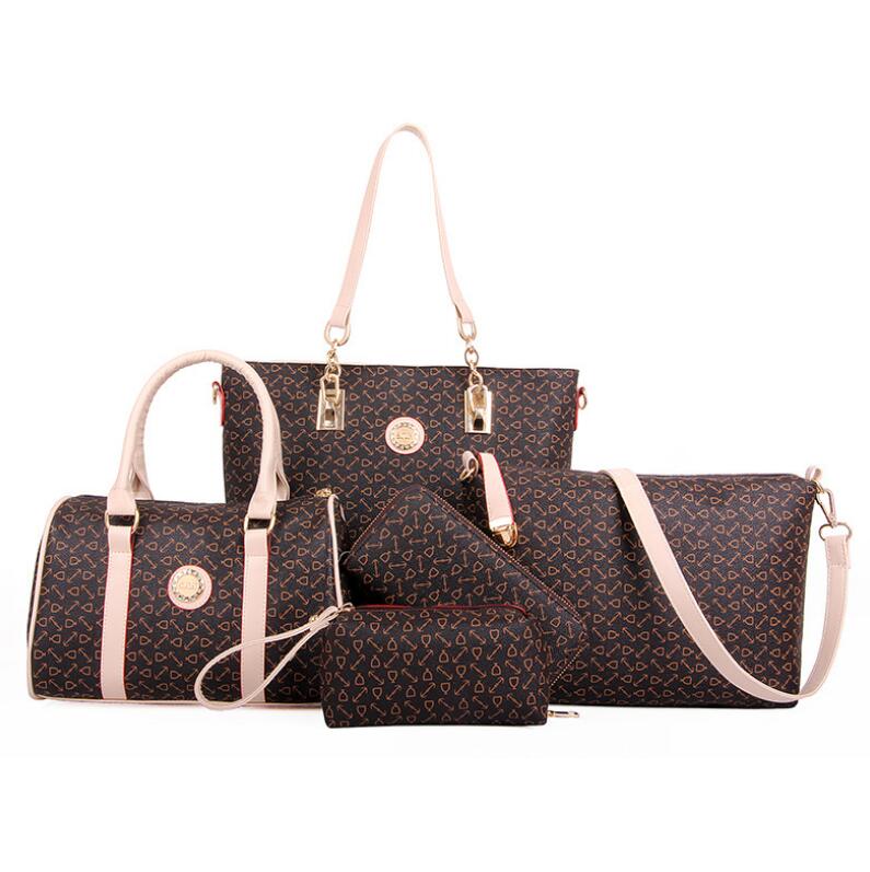 Eprolo 6-piece women's handbag set including shoulder bag, tote, clutch, and key holder, all in stylish designs