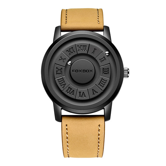 Eprolo FB0047 men's black magnetic suspension watch with creative design and modern technology, showcasing a sleek, innovative style.